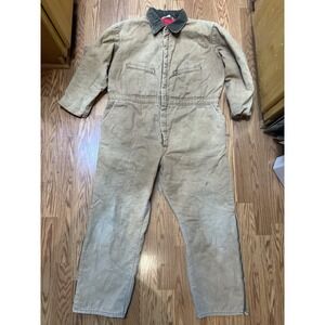 Vintage Key Imperial‎ Duck Canvas Coveralls Insulated Quilted Liner USA XL 52R